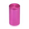 (Set of 4) 1-1/4'' Diameter X 2'' Barrel Length, Affordable Aluminum Standoffs, Rosy Pink Anodized Finish Standoff and (4) 2216Z Screws and (4) LANC1 Anchors for concrete/drywall (For Inside/Outside) [Required Material Hole Size: 7/16'']