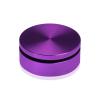 (Set of 4) 2'' Diameter X 1/2'' Barrel Length, Affordable Aluminum Standoffs, Purple Anodized Finish Standoff and (4) 2216Z Screws and (4) LANC1 Anchors for concrete/drywall (For Inside/Outside) [Required Material Hole Size: 7/16'']