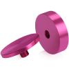 (Set of 4) 2'' Diameter X 1/2'' Barrel Length, Affordable Aluminum Standoffs, Rosy Pink Anodized Finish Standoff and (4) 2216Z Screws and (4) LANC1 Anchors for concrete/drywall (For Inside/Outside) [Required Material Hole Size: 7/16'']