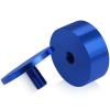 2'' Diameter X 3/4'' Barrel Length, Affordable Aluminum Standoffs, Blue Anodized Finish Easy Fasten Standoff (For Inside / Outside use) [Required Material Hole Size: 7/16'']