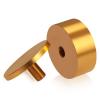 2'' Diameter X 3/4'' Barrel Length, Affordable Aluminum Standoffs, Gold Anodized Finish Easy Fasten Standoff (For Inside / Outside use) [Required Material Hole Size: 7/16'']
