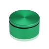 2'' Diameter X 3/4'' Barrel Length, Affordable Aluminum Standoffs, Green Anodized Finish Easy Fasten Standoff (For Inside / Outside use) [Required Material Hole Size: 7/16'']