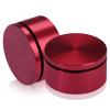 2'' Diameter X 3/4'' Barrel Length, Affordable Aluminum Standoffs, Cherry Red Anodized Finish Easy Fasten Standoff (For Inside / Outside use) [Required Material Hole Size: 7/16'']