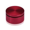 2'' Diameter X 3/4'' Barrel Length, Affordable Aluminum Standoffs, Cherry Red Anodized Finish Easy Fasten Standoff (For Inside / Outside use) [Required Material Hole Size: 7/16'']