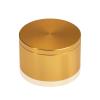 2'' Diameter X 1'' Barrel Length, Affordable Aluminum Standoffs, Gold Anodized Finish Easy Fasten Standoff (For Inside / Outside use) [Required Material Hole Size: 7/16'']