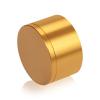 2'' Diameter X 1'' Barrel Length, Affordable Aluminum Standoffs, Gold Anodized Finish Easy Fasten Standoff (For Inside / Outside use) [Required Material Hole Size: 7/16'']