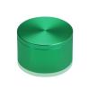 (Set of 4) 2'' Diameter X 1'' Barrel Length, Affordable Aluminum Standoffs, Green Anodized Finish Standoff and (4) 2216Z Screws and (4) LANC1 Anchors for concrete/drywall (For Inside/Outside) [Required Material Hole Size: 7/16'']