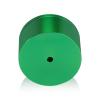 (Set of 4) 2'' Diameter X 1'' Barrel Length, Affordable Aluminum Standoffs, Green Anodized Finish Standoff and (4) 2216Z Screws and (4) LANC1 Anchors for concrete/drywall (For Inside/Outside) [Required Material Hole Size: 7/16'']