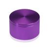 (Set of 4) 2'' Diameter X 1'' Barrel Length, Affordable Aluminum Standoffs, Purple Anodized Finish Standoff and (4) 2216Z Screws and (4) LANC1 Anchors for concrete/drywall (For Inside/Outside) [Required Material Hole Size: 7/16'']