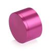 (Set of 4) 2'' Diameter X 1'' Barrel Length, Affordable Aluminum Standoffs, Rosy Pink Anodized Finish Standoff and (4) 2216Z Screws and (4) LANC1 Anchors for concrete/drywall (For Inside/Outside) [Required Material Hole Size: 7/16'']