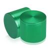 2'' Diameter X 1-1/2'' Barrel Length, Affordable Aluminum Standoffs, Green Anodized Finish Easy Fasten Standoff (For Inside / Outside use) [Required Material Hole Size: 7/16'']