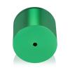 (Set of 4) 2'' Diameter X 1-1/2'' Barrel Length, Affordable Aluminum Standoffs, Green Anodized Finish Standoff and (4) 2216Z Screws and (4) LANC1 Anchors for concrete/drywall (For Inside/Outside) [Required Material Hole Size: 7/16'']