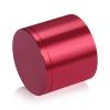 2'' Diameter X 1-1/2'' Barrel Length, Affordable Aluminum Standoffs, Cherry Red Anodized Finish Easy Fasten Standoff (For Inside / Outside use) [Required Material Hole Size: 7/16'']