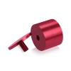 2'' Diameter X 1-1/2'' Barrel Length, Affordable Aluminum Standoffs, Cherry Red Anodized Finish Easy Fasten Standoff (For Inside / Outside use) [Required Material Hole Size: 7/16'']