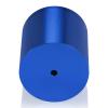 (Set of 4) 2'' Diameter X 2'' Barrel Length, Affordable Aluminum Standoffs, Blue Anodized Finish Standoff and (4) 2216Z Screws and (4) LANC1 Anchors for concrete/drywall (For Inside/Outside) [Required Material Hole Size: 7/16'']