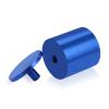 2'' Diameter X 2'' Barrel Length, Affordable Aluminum Standoffs, Blue Anodized Finish Easy Fasten Standoff (For Inside / Outside use) [Required Material Hole Size: 7/16'']