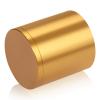 2'' Diameter X 2'' Barrel Length, Affordable Aluminum Standoffs, Gold Anodized Finish Easy Fasten Standoff (For Inside / Outside use) [Required Material Hole Size: 7/16'']