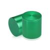 2'' Diameter X 2'' Barrel Length, Affordable Aluminum Standoffs, Green Anodized Finish Easy Fasten Standoff (For Inside / Outside use) [Required Material Hole Size: 7/16'']