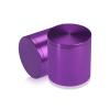 (Set of 4) 2'' Diameter X 2'' Barrel Length, Affordable Aluminum Standoffs, Purple Anodized Finish Standoff and (4) 2216Z Screws and (4) LANC1 Anchors for concrete/drywall (For Inside/Outside) [Required Material Hole Size: 7/16'']