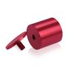 2'' Diameter X 2'' Barrel Length, Affordable Aluminum Standoffs, Cherry Red Anodized Finish Easy Fasten Standoff (For Inside / Outside use) [Required Material Hole Size: 7/16'']