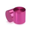 2'' Diameter X 2'' Barrel Length, Affordable Aluminum Standoffs, Rosy Pink Anodized Finish Easy Fasten Standoff (For Inside / Outside use) [Required Material Hole Size: 7/16'']