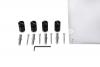 Kit of 4 Wall Mounted Edge Grip Kit, Black Anodized Aluminum Standoffs with Acrylic