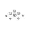 Set of 4 Screw Cover, Diameter: 1/2'', Aluminum Clear Anodized Finish, (Indoor or Outdoor Use)
