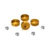 Set of 4 Screw Cover, Diameter: 11/16'' (less 3/4''), Aluminum Gold Anodized Finish, (Indoor or Outdoor Use)