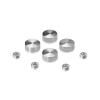 Set of 4 Screw Cover, Diameter: 5/8'', Aluminum Clear Shiny Anodized Finish, (Indoor or Outdoor Use)
