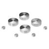 Set of 4 Screw Cover, Diameter: 7/8'', Aluminum Clear Shiny Anodized Finish, (Indoor or Outdoor Use)