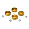 Set of 4 Screw Cover, Diameter: 7/8'', Aluminum Gold Anodized Finish, (Indoor or Outdoor Use)