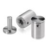 3/4'' Diameter x 1'' Barrel Length, Stainless Steel Glass Standoff Satin Brushed Finish  (Indoor) [Required Material Hole Size: 7/16'']