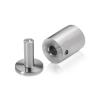 3/4'' Diameter x 1'' Barrel Length, Stainless Steel Glass Standoff Satin Brushed Finish  (Indoor) [Required Material Hole Size: 7/16'']