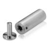 3/4'' Diameter x 2'' Barrel Length, Stainless Steel Glass Standoff Satin Brushed Finish  (Indoor) [Required Material Hole Size: 7/16'']