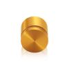 1-1/4'' Diameter X 3/4'' Barrel Length, Aluminum Flat Head Standoffs, Gold Anodized Finish Easy Fasten Standoff (For Inside / Outside use) Tamper Proof Standoff [Required Material Hole Size: 7/16'']