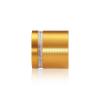 1-1/4'' Diameter X 3/4'' Barrel Length, Aluminum Flat Head Standoffs, Gold Anodized Finish Easy Fasten Standoff (For Inside / Outside use) Tamper Proof Standoff [Required Material Hole Size: 7/16'']