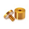 1-1/4'' Diameter X 3/4'' Barrel Length, Aluminum Flat Head Standoffs, Gold Anodized Finish Easy Fasten Standoff (For Inside / Outside use) Tamper Proof Standoff [Required Material Hole Size: 7/16'']