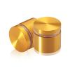 1-1/4'' Diameter X 3/4'' Barrel Length, Aluminum Flat Head Standoffs, Gold Anodized Finish Easy Fasten Standoff (For Inside / Outside use) Tamper Proof Standoff [Required Material Hole Size: 7/16'']