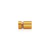 1/2'' Diameter X 1/2'' Barrel Length, Aluminum Flat Head Standoffs, Gold Anodized Finish Easy Fasten Standoff (For Inside / Outside use) Tamper Proof Standoff [Required Material Hole Size: 3/8'']