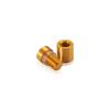 1/2'' Diameter X 1/2'' Barrel Length, Aluminum Flat Head Standoffs, Gold Anodized Finish Easy Fasten Standoff (For Inside / Outside use) Tamper Proof Standoff [Required Material Hole Size: 3/8'']