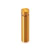 1/2'' Diameter X 1-3/4'' Barrel Length, Aluminum Flat Head Standoffs, Gold Anodized Finish Easy Fasten Standoff (For Inside / Outside use) Tamper Proof Standoff [Required Material Hole Size: 3/8'']