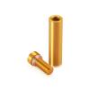 1/2'' Diameter X 1-3/4'' Barrel Length, Aluminum Flat Head Standoffs, Gold Anodized Finish Easy Fasten Standoff (For Inside / Outside use) Tamper Proof Standoff [Required Material Hole Size: 3/8'']