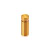 1/2'' Diameter X 1'' Barrel Length, Aluminum Flat Head Standoffs, Gold Anodized Finish Easy Fasten Standoff (For Inside / Outside use) Tamper Proof Standoff [Required Material Hole Size: 3/8'']