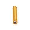 1/2'' Diameter X 2-1/2'' Barrel Length, Aluminum Flat Head Standoffs, Gold Anodized Finish Easy Fasten Standoff (For Inside / Outside use) Tamper Proof Standoff [Required Material Hole Size: 3/8'']