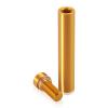 1/2'' Diameter X 2-1/2'' Barrel Length, Aluminum Flat Head Standoffs, Gold Anodized Finish Easy Fasten Standoff (For Inside / Outside use) Tamper Proof Standoff [Required Material Hole Size: 3/8'']