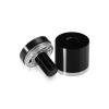 1'' Diameter X 3/4'' Barrel Length, Aluminum Flat Head Standoffs, Black Anodized Finish Easy Fasten Standoff (For Inside / Outside use) Tamper Proof Standoff [Required Material Hole Size: 7/16'']