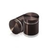 1'' Diameter X 3/4'' Barrel Length, Aluminum Flat Head Standoffs, Bronze Anodized Finish Easy Fasten Standoff (For Inside / Outside use) Tamper Proof Standoff [Required Material Hole Size: 7/16'']