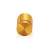 1'' Diameter X 3/4'' Barrel Length, Aluminum Flat Head Standoffs, Gold Anodized Finish Easy Fasten Standoff (For Inside / Outside use) Tamper Proof Standoff [Required Material Hole Size: 7/16'']