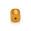 1'' Diameter X 3/4'' Barrel Length, Aluminum Flat Head Standoffs, Gold Anodized Finish Easy Fasten Standoff (For Inside / Outside use) Tamper Proof Standoff [Required Material Hole Size: 7/16'']