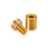 3/4'' Diameter X 3/4'' Barrel Length, Aluminum Flat Head Standoffs, Gold Anodized Finish Easy Fasten Standoff (For Inside / Outside use) Tamper Proof Standoff [Required Material Hole Size: 7/16'']